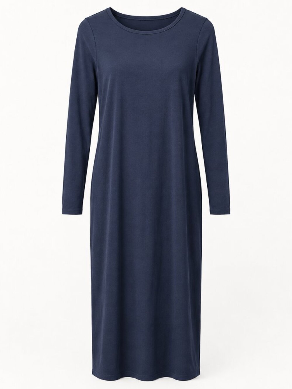 Eileen Fisher NWT Ocean Blue Knit Midi Dress XS Capsule Wardrobe Classic Minimal